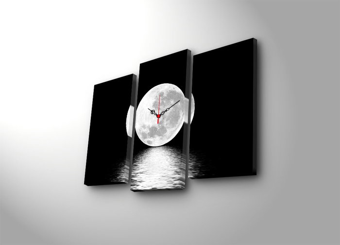 Wallity Conjunto de 3 Relojes de Pared de Lienzo Decorativo Multicolor Wallity Conjunto de 3 Relojes de Pared de Lienzo Decorativo Multicolor